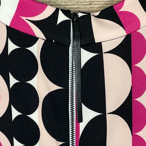 Vince Camuto Mod Retro Dots Sleeveless Sheath Dress Black Pink Size Small - Picture 6 of 9